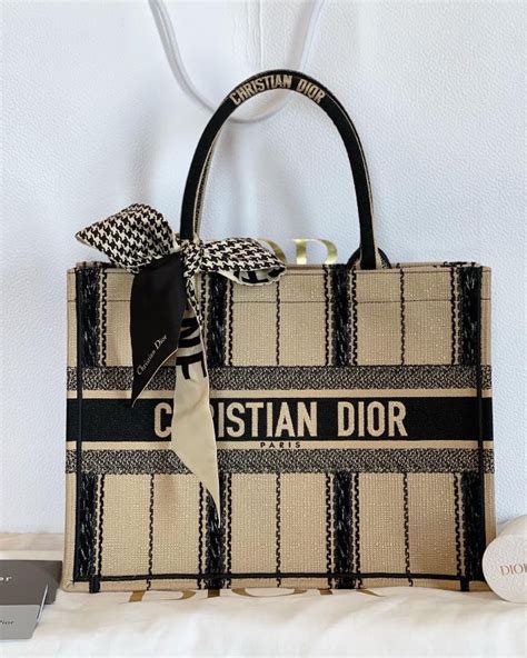 small dior book tote black and beige bayadère embroidery|Dior Book Bag .